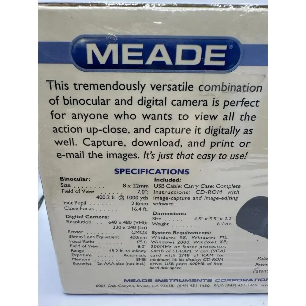 Meade Capture View 8x 22 Integrated Binocular & Digital Camera NEW SEALED